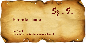 Szende Imre névjegykártya